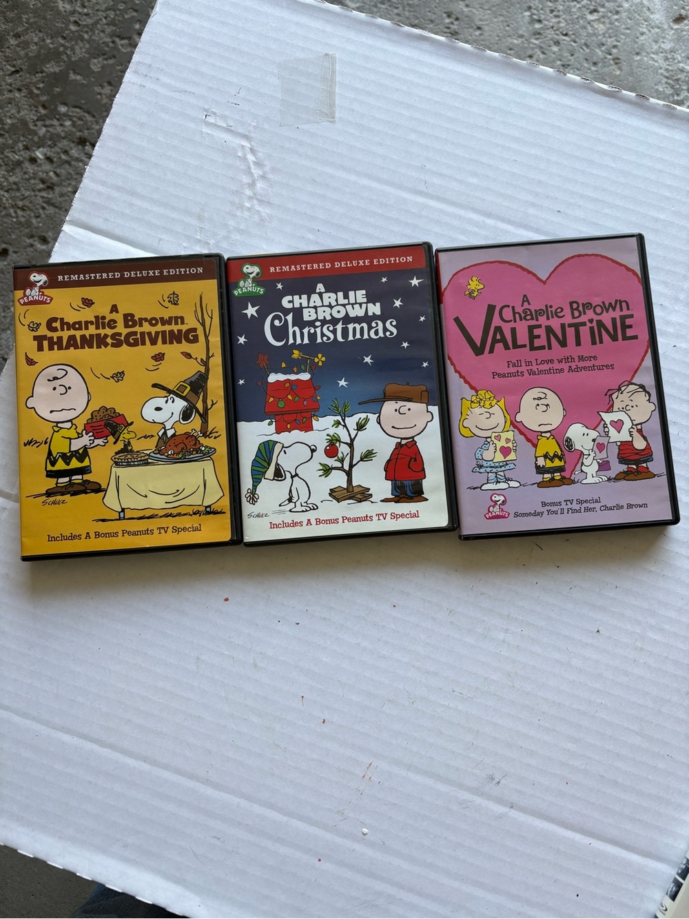 Charlie Brown Thanksgiving-Christmas-Valentines Day VD Set -